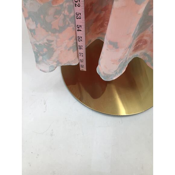 LULU'S L Exceptional Sweetness Peach Floral Chiffon Pleated Maxi Dress NEW B27 - Picture 4 of 11